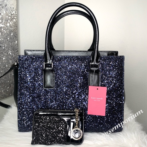 Kate Spade Cameron MD Glitter Satchel Purse Set - Picture 3 of 8